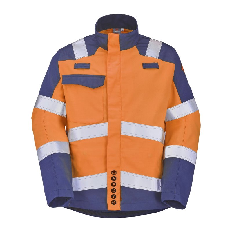 Blouson multirisques CEPOVETT 9D728505 – Orange / marine – vue avant